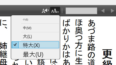 文字サイズの変更